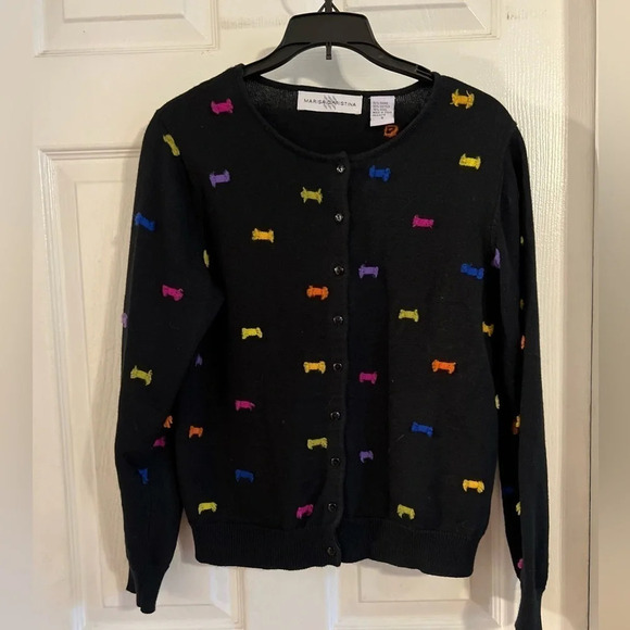 size small,Marisa Christina sweater full button,colorful embroidered patches - Picture 2 of 4